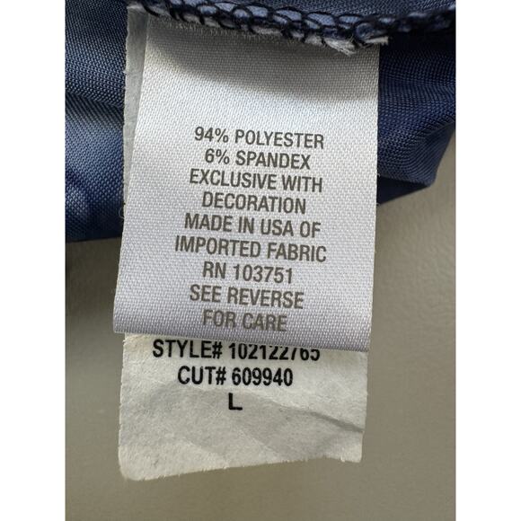 VTG Womens Y2K Ruffle Shimmer Top L Blue Tiered Fairy Whimsical Feminine Floral - Picture 9 of 13